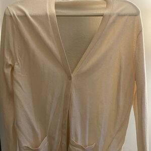 Barrie Cream Cashmere Cardigan Sweater